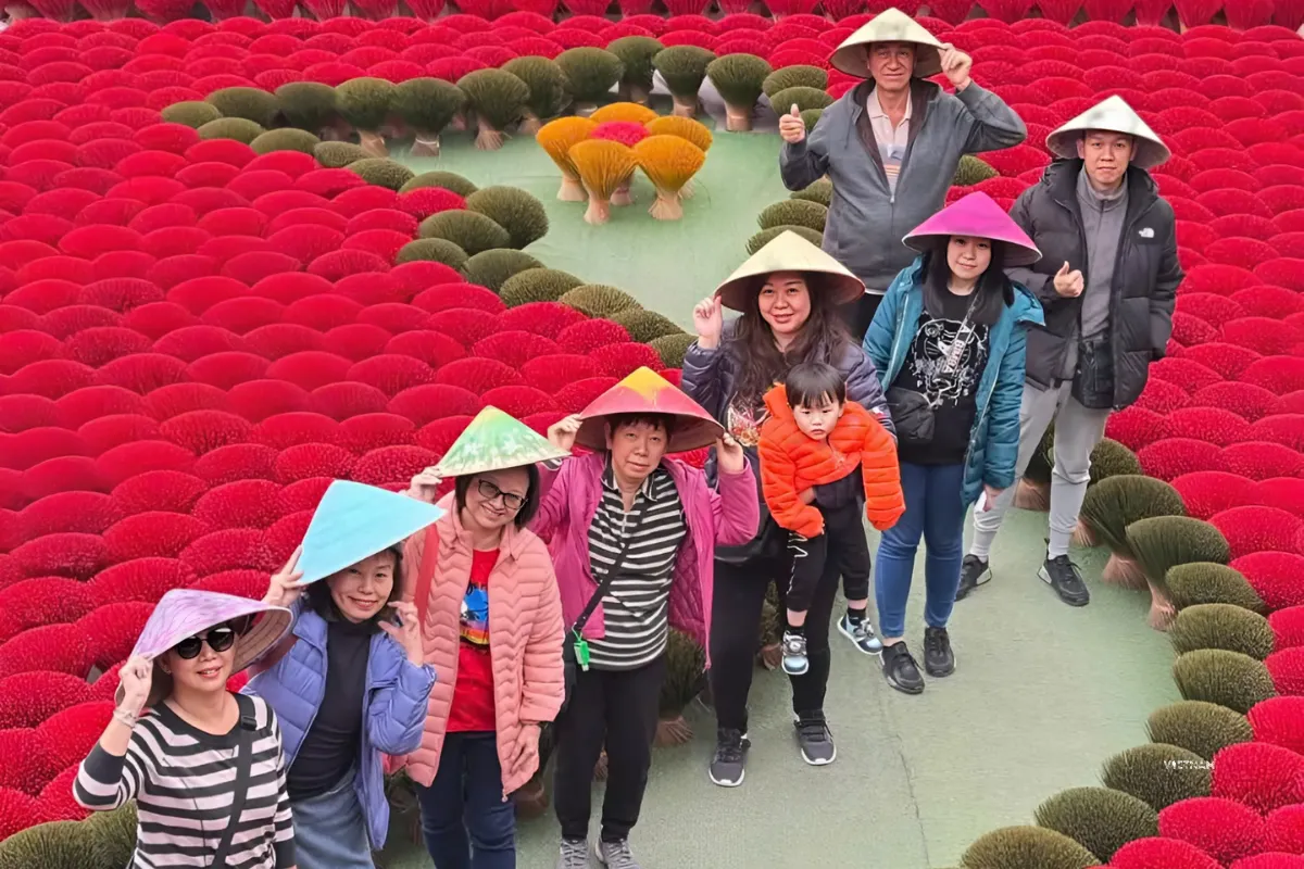 Incense village Hanoi tour in one day with colorful incense sticks