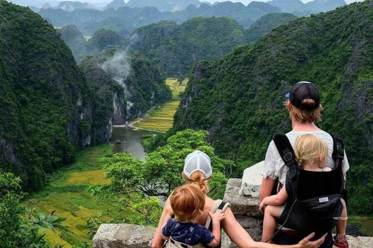 Exclusive Tam Coc Tour | Private Trip to Hoa Lu | Bich Dong & Hang Mua Mua Cave viewpoint overlooking Tam Coc river and rice fields