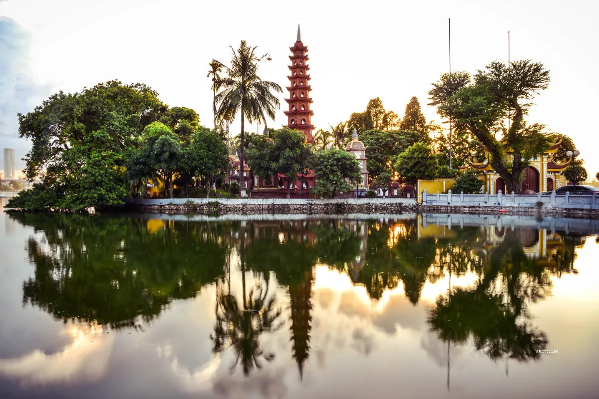 Tran Quoc Pagoda by West Lake Hanoi