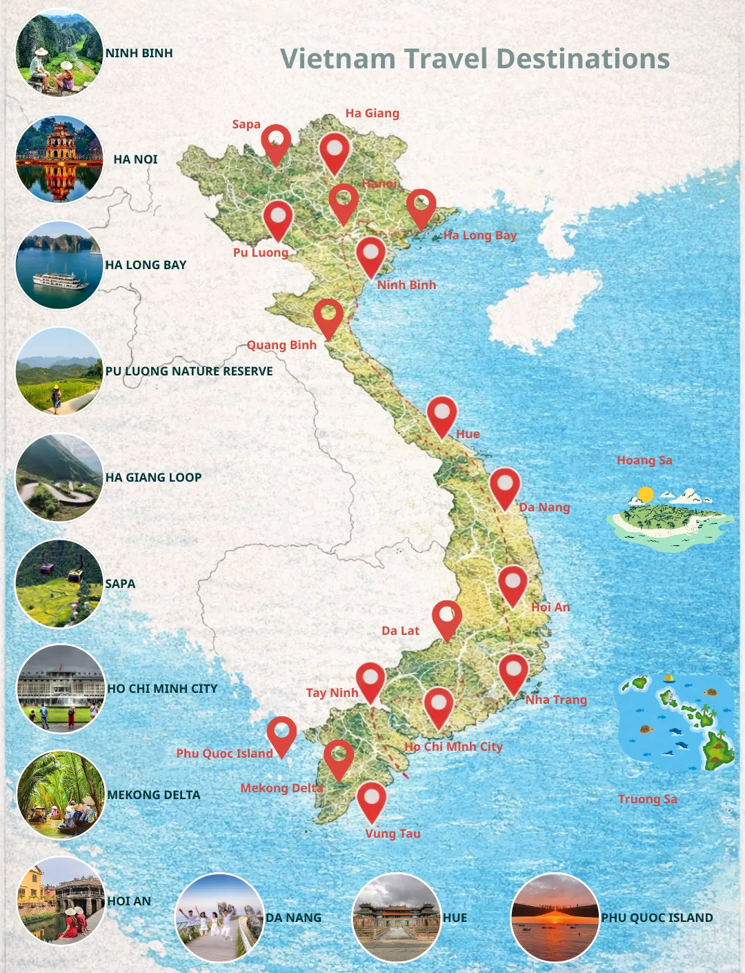 vietnam travel destinations map