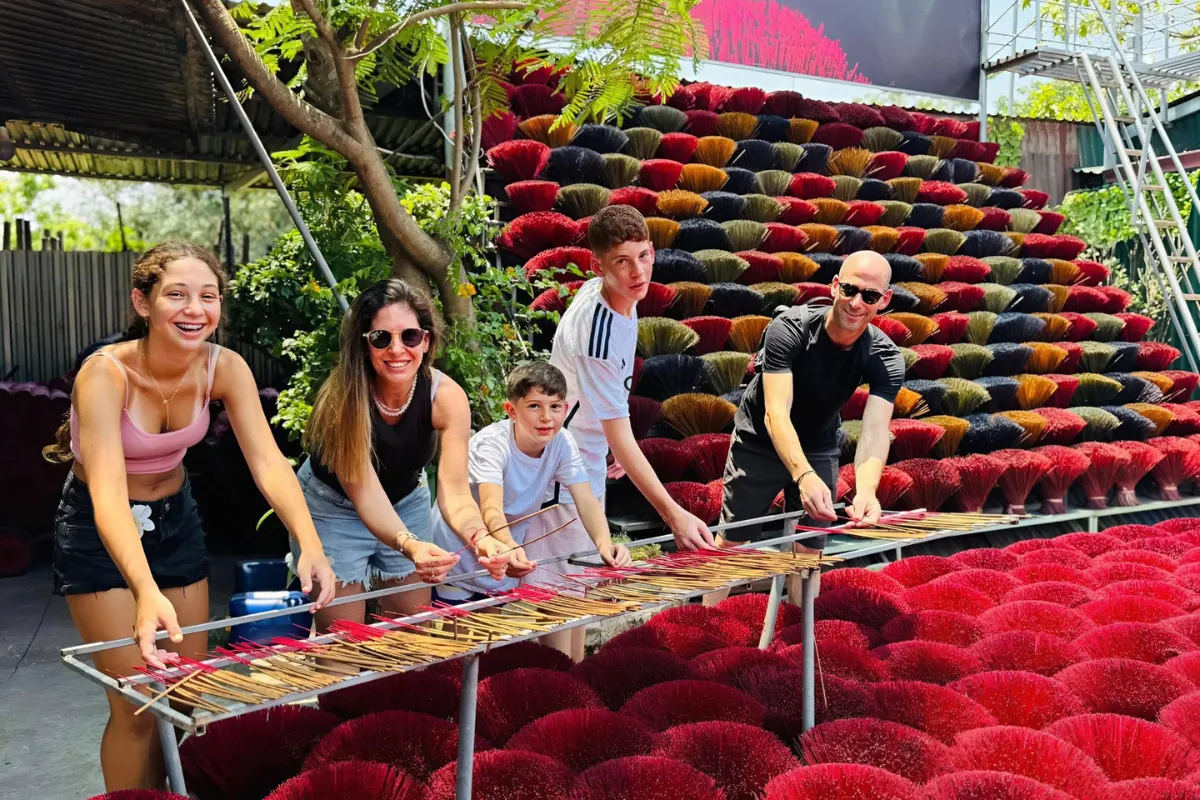 Exclusive Hanoi to Ninh Binh Day Tour: Incense Village & Trang An Boat Incense sticks drying in incense village Hanoi during hanoi day tour