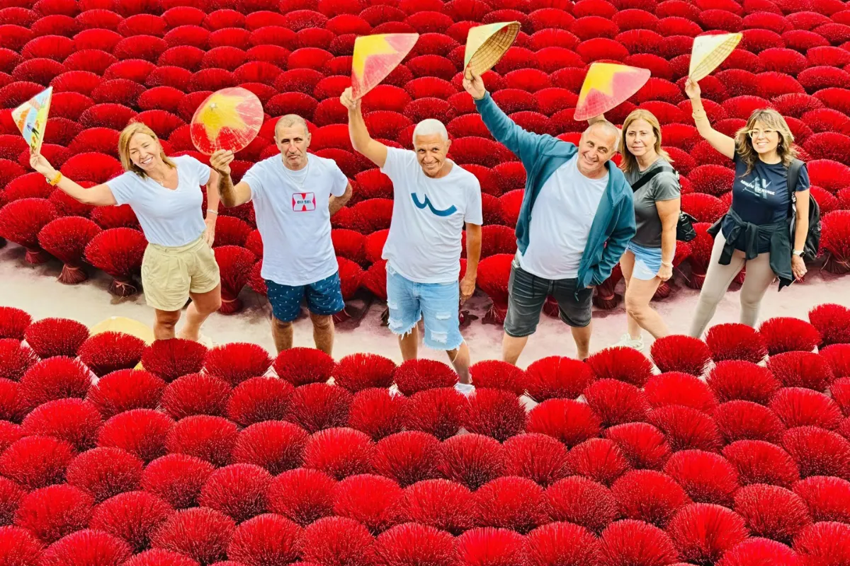 Exclusive Hanoi to Ninh Binh Day Tour: Incense Village & Trang An Boat Colorful incense bundles in incense village Hanoi