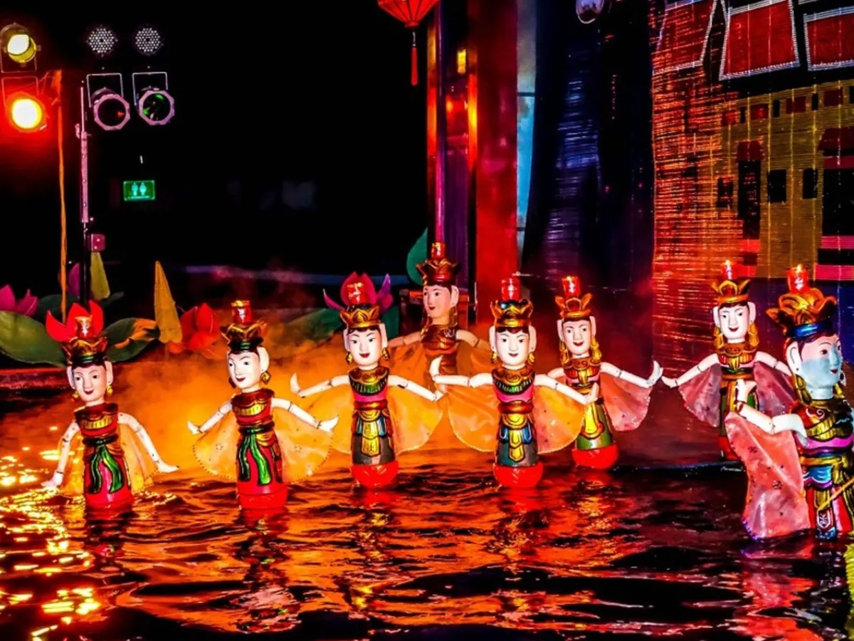 Water puppet show performance in Hanoi