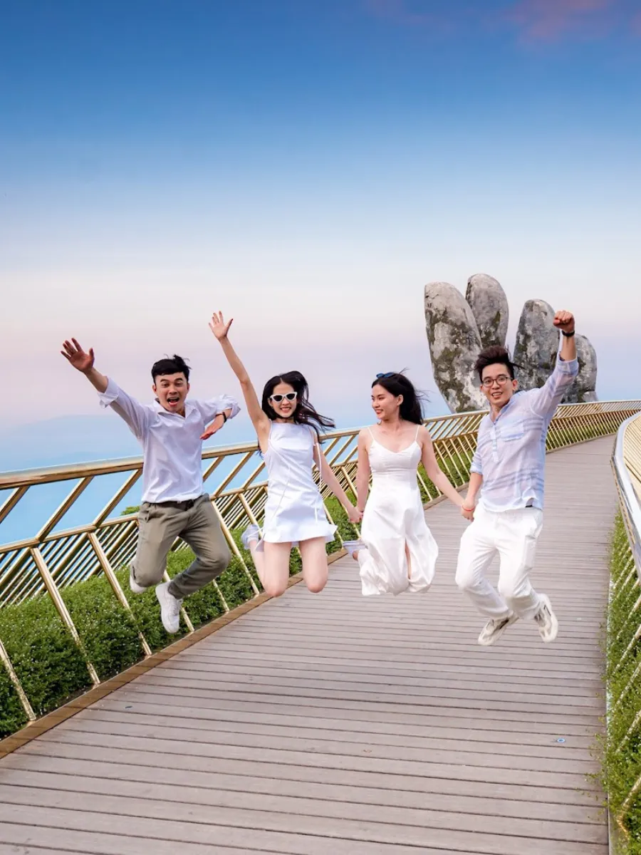 Golden Bridge at Ba Na Hills near Da Nang Vietnam