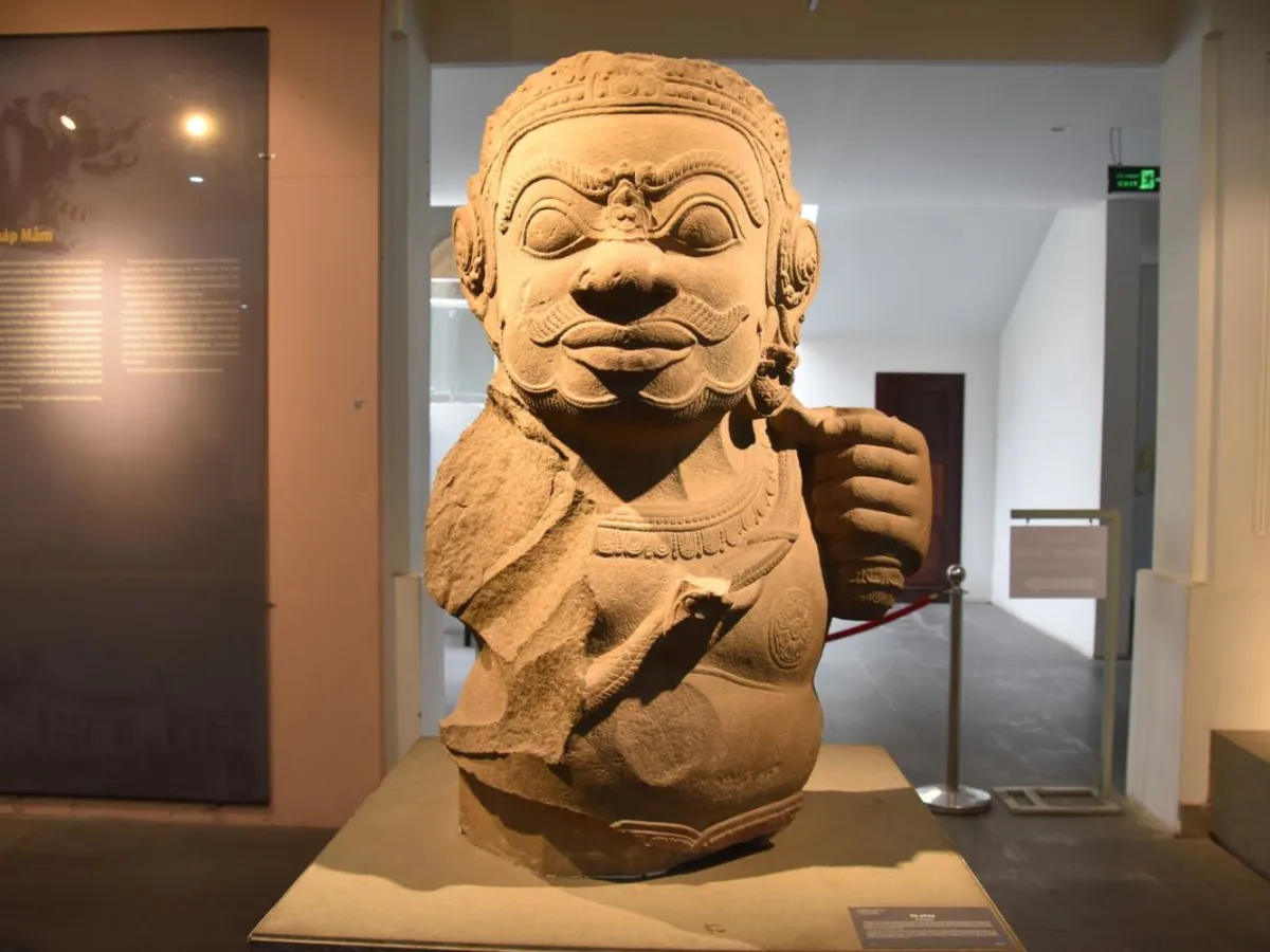 Ancient Cham sculptures displayed at Da Nang Museum of Cham Sculpture Vietnam