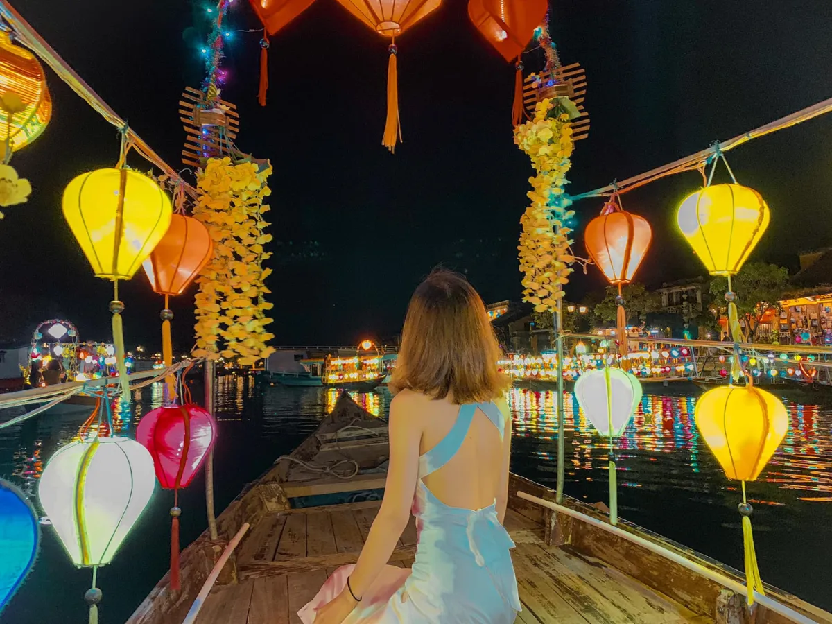 Hoi An Ancient Town lantern streets during evening in Vietnam